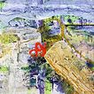 Abstrakte Landschaft, Kadmiumrotdetail