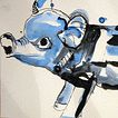 Blaues Schwein